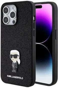 CG Mobile Lagerfeld Fixed glitters NFT Karl Ikonik Metal pin Hard для iPhone 15 Pro KLHCP15LGKNPSK
