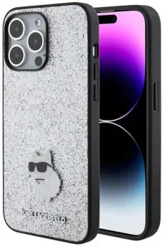 CG Mobile LagerfeldFixed glitters NFT Choupette Metal pin Hard для iPhone 15 Pro KLHCP15LGCNPSG