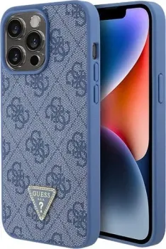 CG Mobile Guess PU 4G Triangle Diamond metal logo Hard для iPhone 15 Pro Max GUHCP15XP4TDPB