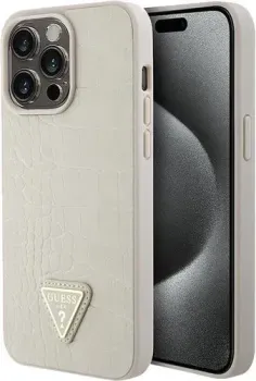 CG Mobile Guess PU Croco Triangle metal logo Hard для iPhone 15 Pro GUHCP15LPCRTHCD
