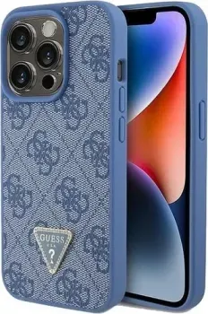 CG Mobile Guess PU 4G Triangle Diamond metal logo Hard для iPhone 15 Pro GUHCP15LP4TDPB