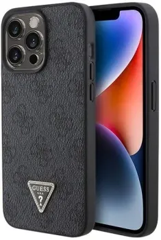 CG Mobile Guess PU 4G Triangle Diamond metal logo Hard для iPhone 15 Pro GUHCP15LP4TDPK