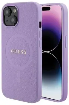 CG Mobile Guess PU Saffiano with metal logo Hard Black (MagSafe) для iPhone 15 GUHMP15SPSAHMCU