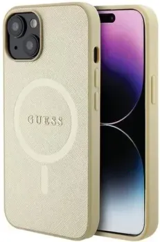 CG Mobile Guess PU Saffiano with metal logo Hard Black (MagSafe) для iPhone 15 GUHMP15SPSAHMCB
