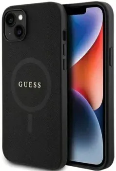 CG Mobile Guess PU Saffiano with metal logo Hard Black (MagSafe) для iPhone 15 GUHMP15SPSAHMCK
