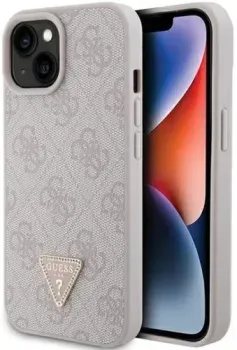 CG Mobile Guess PU 4G Triangle Diamond metal logo Hard для iPhone 15 GUHCP15SP4TDPP