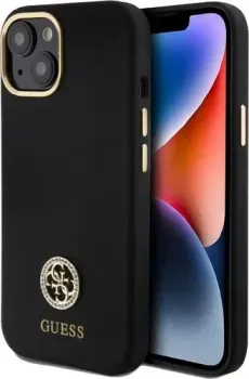 CG Mobile Guess Liquid silicone with 4G Diamond metal logo Hard для iPhone 15 GUHCP15SM4DGPK