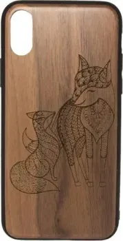 Case Wood для Apple iPhone X (грецкий орех, лис)