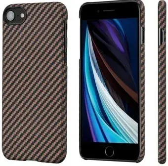 Pitaka MagEZ для iPhone SE 2020 (twill, черный/розовое золото)