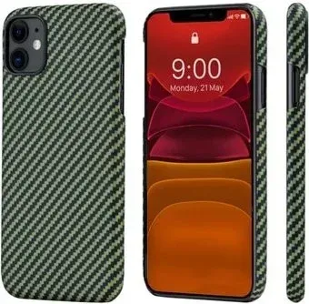 Pitaka MagEZ для iPhone 11 (twill, черный/желтый)