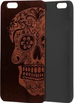 Case Wood для Apple iPhone 7/8 (сапеле, череп женский)