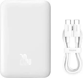 Baseus Magnetic Mini Wireless Fast Charge Power Bank 10000mAh 20W (белый)