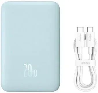 Baseus Magnetic Mini Wireless Fast Charge Power Bank 10000mAh 20W (голубой)