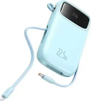 Baseus Qpow2 Dual-Cable Digital Display Fast Charge Power Bank 22.5W 10000mAh (голубой)