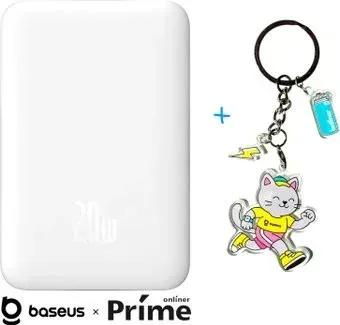 Baseus Magnetic Mini Air Wireless Fast Charge Power Bank 20W 10000mAh (белый) + брендированный брелок Baseus