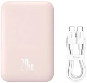 Baseus Magnetic Mini Wireless Fast Charge Power Bank 10000mAh 20W (розовый)