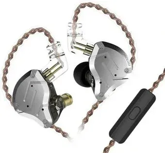 KZ Acoustics ZS10 Pro (с микрофоном, серебристый/черный)