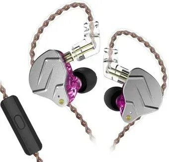 KZ Acoustics ZSN Pro (с микрофоном, серебристый/фиолетовый)