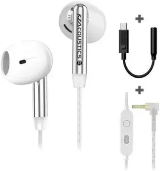KZ Acoustics Duet 3.5 мм (с микрофоном и адаптером 3.5 мм - USB Type-C, белый)