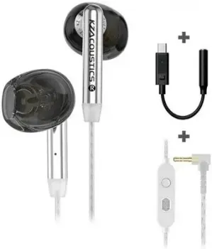 KZ Acoustics Duet 3.5 мм (с микрофоном и адаптером 3.5 мм - USB Type-C, черный)