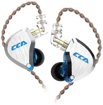 CCA C12 (без микрофона, серебристый/черный, с синим логотипом)