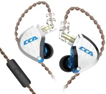 CCA C12 (с микрофоном, серебристый/черный, с синим логотипом)