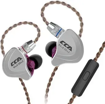CCA C10 (с микрофоном, серебристый/фиолетовый)