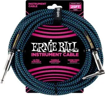 Ernie Ball P06060 6.3 мм - 6.3 мм (7.62 м, черный/синий)