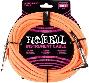 Ernie Ball P06084 6.3 мм - 6.3 мм (5.49 м, неоновый оранжевый)