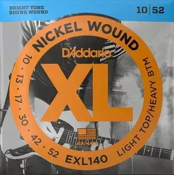 D'Addario EXL140 XL Nickel Wound Light Top/Heavy Bottom 10-52