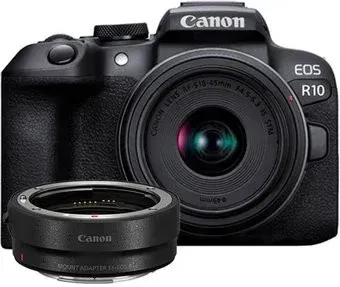Canon EOS R10 RF-S 18-45mm F4.5-6.3 IS STM + адаптер крепления EF-EOS R