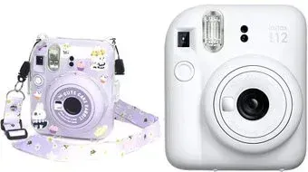 Fujifilm Instax Mini 12 (белый) + пурпурный чехол Sundays с ремнем