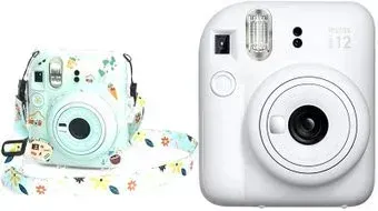 Fujifilm Instax Mini 12 (белый) + зеленый чехол Sundays с ремнем