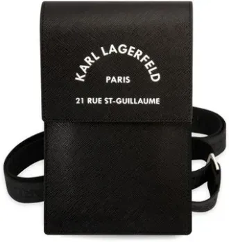 CG Mobile Karl Lagerfeld Wallet Phone Bag PU Saffiano RSG logo KLWBSARSGK (черный)