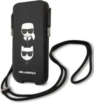 CG Mobile Karl Lagerfeld Pouch PU Saffiano Karl &amp; Choupette Heads (large), цвет Черный (KLHCP12LOPHKCK) KLHCP12LOPHKCK (черный)