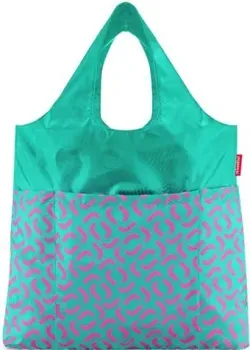 Reisenthel Mini Maxi Shopper Plus AV5045 Signature Spectra Green (бирюзовый/розовый)