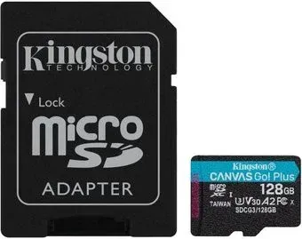 Kingston Canvas Go! Plus microSDXC 128GB SDCG3/128GB (с адаптером)