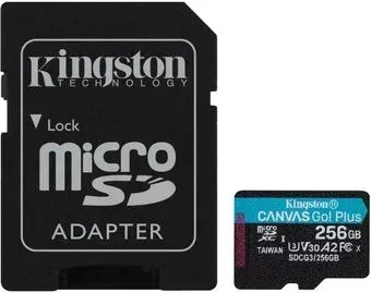 Kingston Canvas Go! Plus microSDXC 256GB SDCG3/256GB (с адаптером)