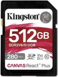 Kingston Canvas React Plus SDXC 512GB SDR2V6/512GB