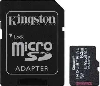 Kingston Industrial microSDXC 64GB SDCIT2/64GB (с адаптером)