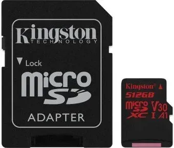 Kingston Canvas React microSDXC 512GB SDCR/512GB (с адаптером)