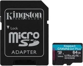 Kingston Canvas Go! Plus microSDXC 64GB SDCG3/64GB (с адаптером)