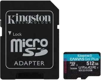 Kingston Canvas Go! Plus microSDXC 512GB SDCG3/512GB (с адаптером)