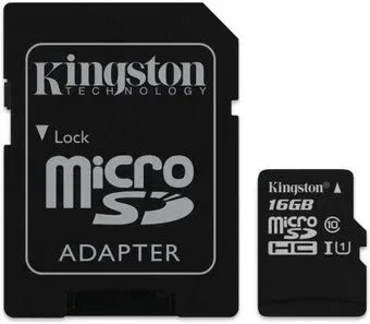 Kingston microSDHC 16GB SDCIT/16GB (с адаптером)