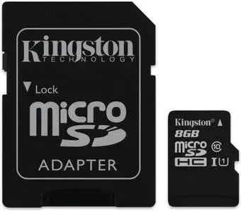Kingston microSDHC 8GB SDCIT/8GB (с адаптером)