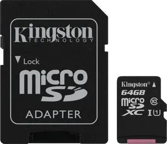 Kingston Canvas Select microSDXC 64GB SDCS/64GB (с адаптером)