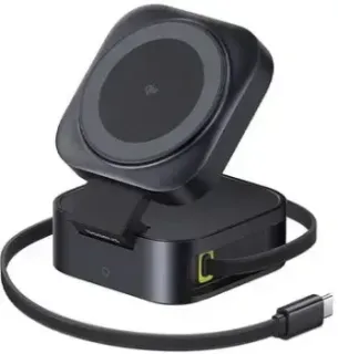 Baseus PicoGo Series 2-in-1 Magnetic Wireless Charger Qi2 67W P10276800123-00 (черный)