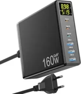 Ganquick 6-port Fast Charging Station with LED Display