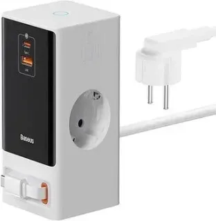 Baseus PowerCombo Digital PowerStrip 2AC+1U+1C+Retractable-C 65W PSLR000602 (белый)