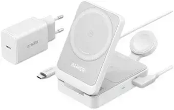 Anker MagGo Wireless Charging Station Foldable 3-in-1 B2557 25W (белый)